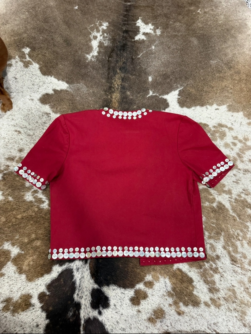 Double D Ranch Red Short-Sleeve Button Jacket - Picture 2 of 4